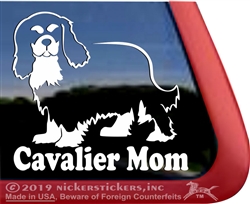 Cavalier Mom Cavalier King Charles Spaniel Dog Car Truck RV Window Decal Sticker