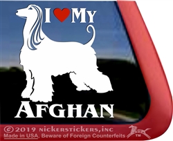 I Love My Afghan Hound Dog iPad Car Truck RV Window Decal Sticker