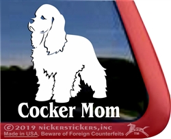 Cocker Spaniel Mom Vinyl Car Truck RV Laptop Tablet Window Decal