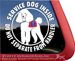 Service Dog Poodle Service Car Truck RV iPad Window Decal Sticker