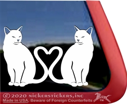 Custom Heart Cats Window Decal