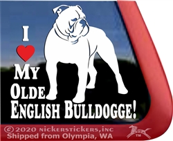 Olde English Bulldogge Window Decal