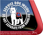 Service Dog Yorkie Mix Car Truck RV Window Decal Sticker