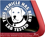 Lab Tested Labrador Retriever Dog iPad Car Window Decal Sticker