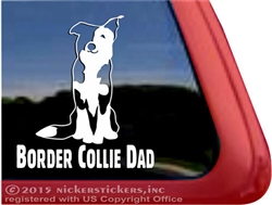 Split Face Border Collie Dad Car Truck RV Window Decal Sticker