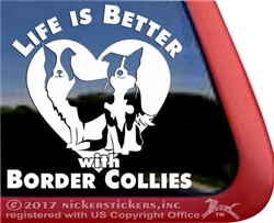 Pair of Border Collies Car Truck RV Window Decal Sticker