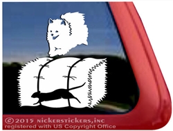 Custom Pomeranian Barn Hunt Dog Car Window iPad Decal Sticker