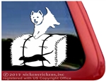 Custom West Highland White Terrier Barn Hunt Dog Car Window iPad Decal Sticker