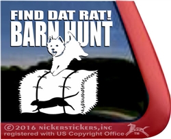 Find Dat Rat Westie Barn Hunt West Highland White Terrier Dog Car Window iPad Decal Sticker