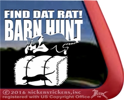 Find Dat Rat Border Collie Barn Hunt Dog Window Decal