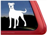 Custom White Boxer Dog Decal Sticker Car Auto Window iPad