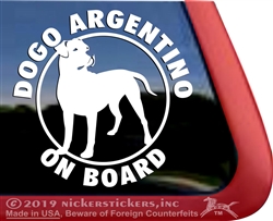 Dogo Dog Dogo Argentino Dog Car Truck RV Window Decal Sticker