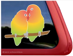 Custom Lovebirds Bird Car Truck RV Window Decal Sticker