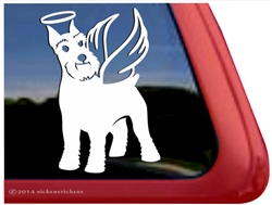 Custom Angel Schnauzer Dog Car Truck RV Window Decal Sticker