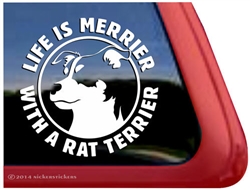 Rat Terrier Dog Car Truck RV Vinyl Window Decal Sticker