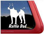 Decker Giant Rat Terrier Dog Car Truck RV Window Decal Sticker