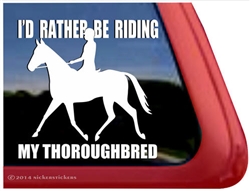 Thoroughbred Riding Horse Trailer Car Truck RV Window Decal Sticker