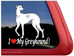 I Love My Greyhound Dog iPad Car Truck RV Window Decal Sticker