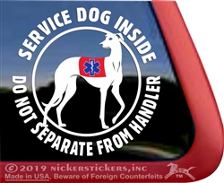 Greyhound Service Dog iPad Car Truck RV Window Decal Sticker