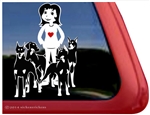 Custom Doberman Pinscher Dog Lady Car Truck RV Window Decal Sticker