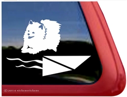 Pomeranian Dock Dog Window Decal