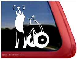 Boxer Dog Wheelchair Handicapped DEGENERATIVE MYELOPATHY Decal Sticker Car Auto Window iPad