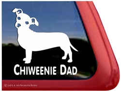 Chiweenie Dad Dog iPad Car Truck RVe Window Decal Sticker