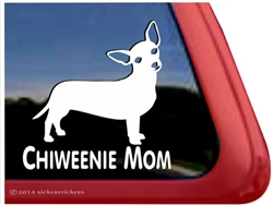 Chiweenie Mom Dog iPad Car Truck RVe Window Decal Sticker