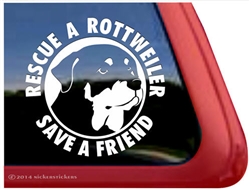 Rescue a Rottweiler Head Dog Window Car Truck RV Decal Sticker