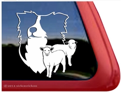 Custom Border Collie Dog and Sheep Car Truck RV Window Decal Sticker