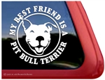 Best Friend Smiling Pit Bull Terrier Love Dog Car Truck iPad RV Window Decal Sticker