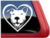 Smiling Pit Bull Terrier Heart Love Dog Car Truck iPad RV Window Decal Sticker