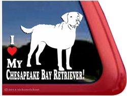 I Love My Chesapeake Bay Retriever Dog iPad Car Truck RV Window Decal Sticker