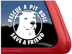 Pit Bull Terrier Rescue Dog Car Truck iPad RV Window Decal Sticker