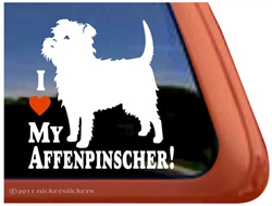 I Love My Affenpinscher Dog iPad Car Truck RV Window Decal Sticker