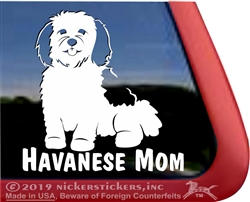 Havanese Mom Vinyl Adhesive Window Dog Decal Sticker