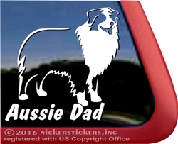 Aussie Dad Australian Shepherd Dog Car Truck RV Window Decal Sticker