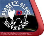 Australian Shepherd Diabetic Alert Service Dog Car Truck RV Window Decal