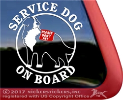 Service Dog Decal Bernese Mountain Dog Window Decal