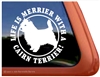 Life is Merrier Cairn Terrier Dog iPad Car Truck Window Decal Sticker