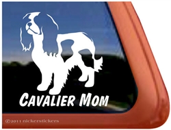 Cavalier Mom Cavalier King Charles Spaniel Dog Car Truck RV Window Decal Sticker