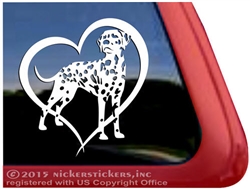 Dalmatian Dog Love Heart Window Car Truck RV Decal Sticker