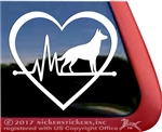 Heartbeat German Shepherd Dog iPad Car Truck RV Window Decal Sticker