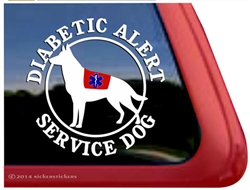 German Shepherd Diabetic Service Dog Window Decal