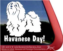 Havanese Day Vinyl Adhesive Window Dog Decal Sticker