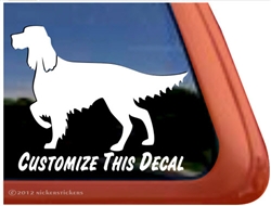 Custom  Irish Setter Dog Car Truck RV Window Decal Sticker