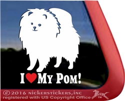 I Love My Pom Pomeranian Car Truck RV Window Decal Sticker
