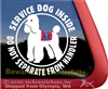 Poodle Service Dog on Board Car Truck RV iPad Window Decal Sticker