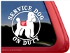 Service Dog on Duty Poodle Car Truck RV iPad Window Decal Sticker