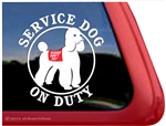 Service Dog on Duty Poodle Car Truck RV iPad Window Decal Sticker